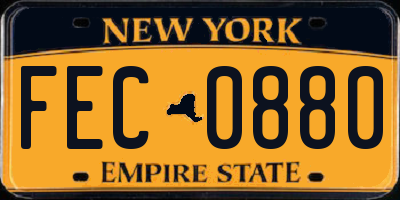 NY license plate FEC0880