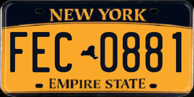 NY license plate FEC0881