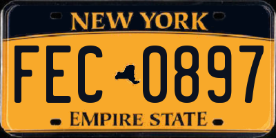 NY license plate FEC0897
