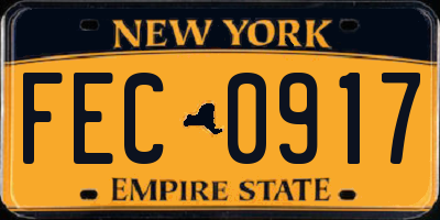 NY license plate FEC0917