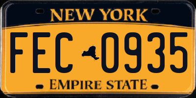 NY license plate FEC0935