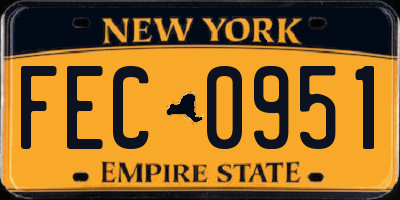 NY license plate FEC0951