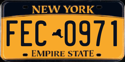 NY license plate FEC0971