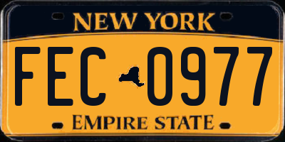 NY license plate FEC0977