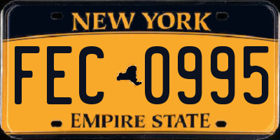 NY license plate FEC0995