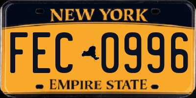 NY license plate FEC0996