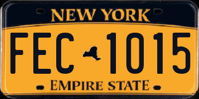 NY license plate FEC1015
