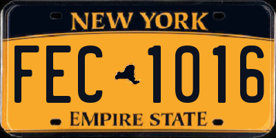 NY license plate FEC1016