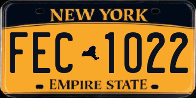 NY license plate FEC1022