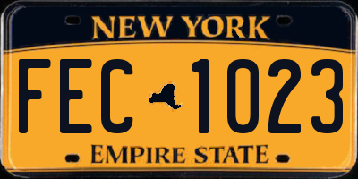 NY license plate FEC1023