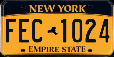 NY license plate FEC1024