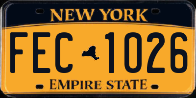 NY license plate FEC1026