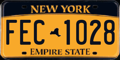 NY license plate FEC1028