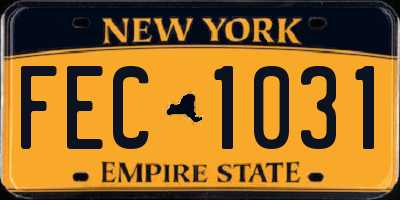 NY license plate FEC1031