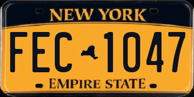 NY license plate FEC1047