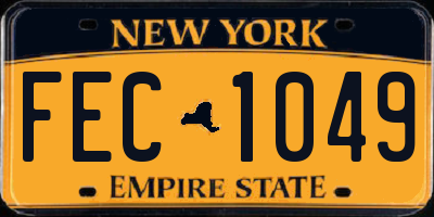 NY license plate FEC1049
