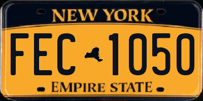 NY license plate FEC1050
