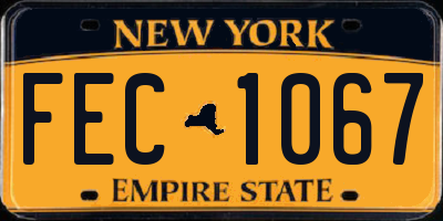 NY license plate FEC1067