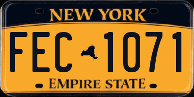 NY license plate FEC1071