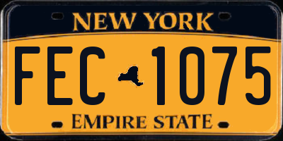 NY license plate FEC1075