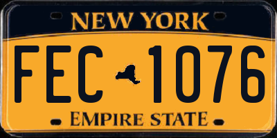NY license plate FEC1076
