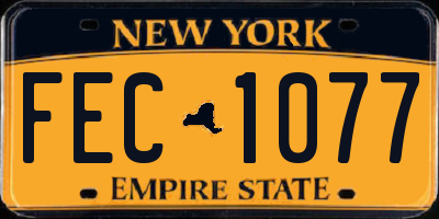 NY license plate FEC1077