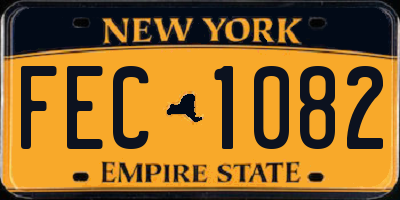 NY license plate FEC1082