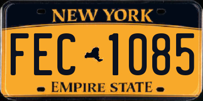 NY license plate FEC1085
