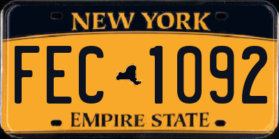 NY license plate FEC1092