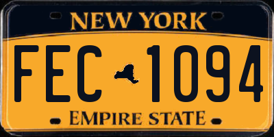 NY license plate FEC1094