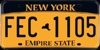 NY license plate FEC1105