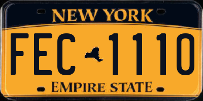 NY license plate FEC1110