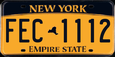NY license plate FEC1112
