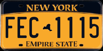NY license plate FEC1115