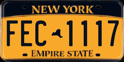 NY license plate FEC1117