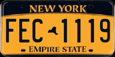 NY license plate FEC1119