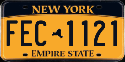 NY license plate FEC1121
