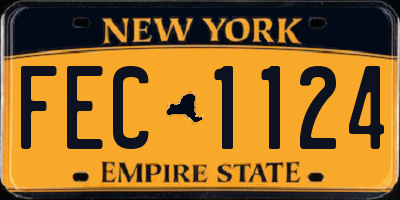 NY license plate FEC1124