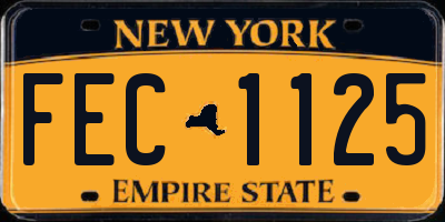 NY license plate FEC1125