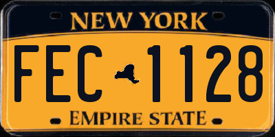NY license plate FEC1128