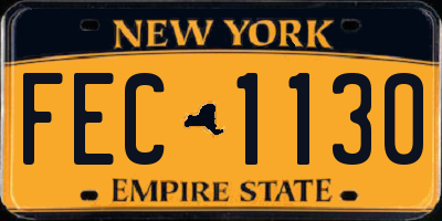 NY license plate FEC1130