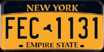 NY license plate FEC1131