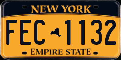 NY license plate FEC1132