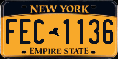NY license plate FEC1136