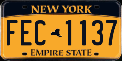 NY license plate FEC1137