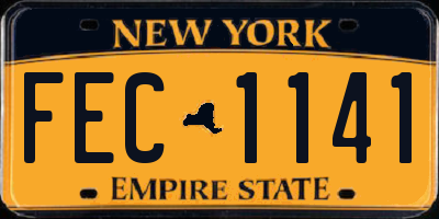 NY license plate FEC1141