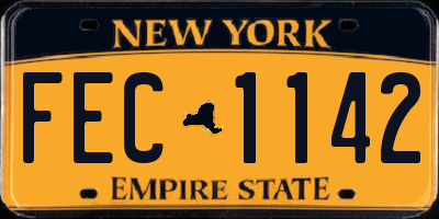 NY license plate FEC1142