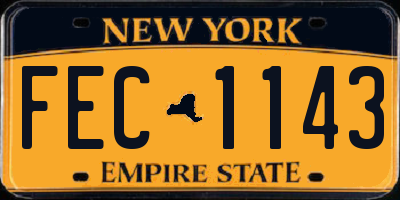 NY license plate FEC1143