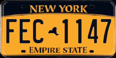 NY license plate FEC1147