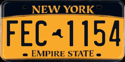 NY license plate FEC1154
